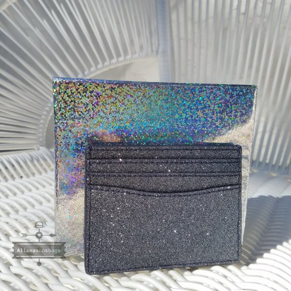 Kate Spade GLITTER card slim holder Dusk Navy - Picture 3 of 5